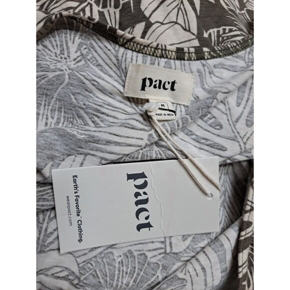 Pact Tank Top Green Cream Organic Cotton Blend Grape Leaf Shirt New - Picture 5 of 6